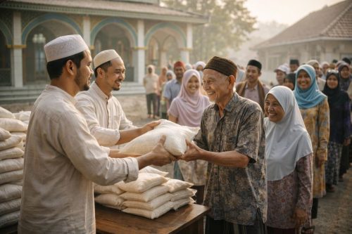 Acara Pembagian Infaq Rutinan kepada yang Membutuhkan